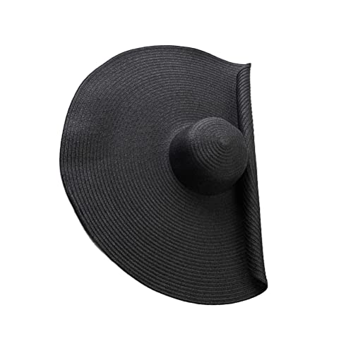 Brede Brim Sun Hat, Oversized Beach Straw Hat voor vrouwen, Slack Straw Hat met stro, Opvouwbare Floppy Beach Sun Hat, Opvouwbare Beach Sun Hat, Opvouwbare Beach Sun Hat