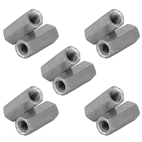 M6 Long Rod Nut Hex Nut Vrouwelijke draad recht passen Hexagon Bar Threaded Rod Rod Studding Hex Zink Platte 10 st (M6 * 25)