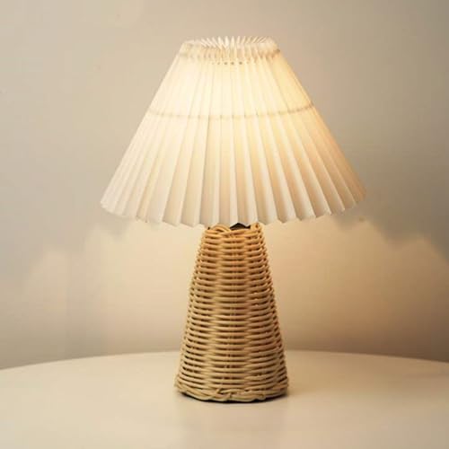 Dpofirs Leuke kleine tafellamp, Rattan Bedside Table, Moderne Bedside Lamp voor Slaapkamer Home Office Decor Bedside Bedside Mini Lamp 3