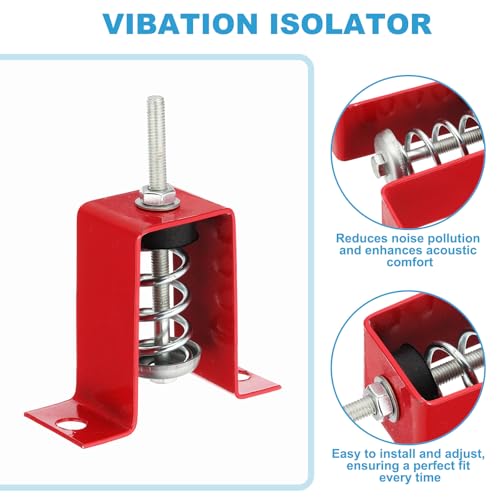 Plafond Spring Vibratie Isolator Houders, 4 stuks, 166 kg, Mechanische Vibratie Damper Montage Anti-Vibratie voor A/C Air Processor, Slaapkamer, Theater Studio, (HV) Rood 3