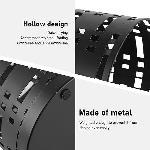 Parapluhouder, Holle Ronde metalen paraplu Stand voor ingang, Mode Roestvrij Waterdichte Ruimte Saving Quick Dry Paraplu Rack voor thuis, Office, Outdoor, Black 4