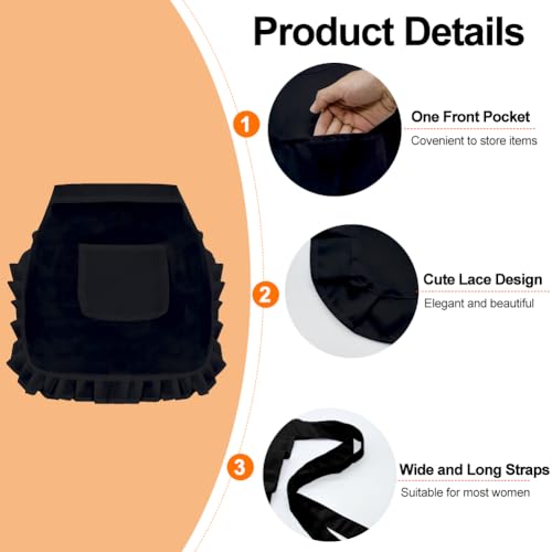 Keukenschort Vrouwen met zakken, schattig half apron Vrouwen Bloemenschort serveerster vrouw voor keuken Bistro Restaurant Cafe 4