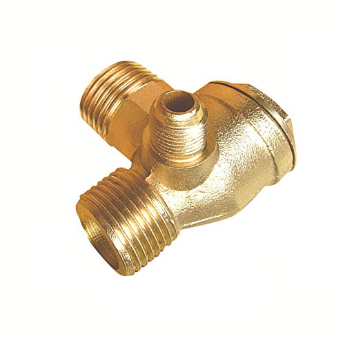 Controleer Valve Compressor Check Valve 3 Way Air Compressor Valve voor Direct Air Compressor (Male, 1/2" x3/8" x1/8")