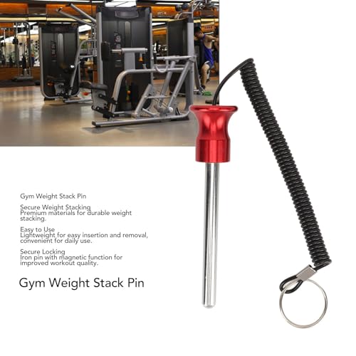 Gewicht Pile Pin, Universele magnetische gewicht Pins Gympin voor commerciële sportschool of thuis fitnessruimte (Red 8mm 80 MM)