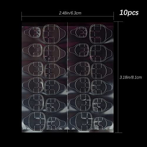 10 Vellen / 240 stuks Dubbelzijdige Nagellijm Tabs, Waterdicht Ademende Jelly Zelfklevende Tab Lijm Sticker voor nep Nagels