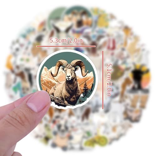 Geitenstickerset, 50 stuks Geitenstickerset, Geitenstickerset, Waterdichte Vinyl Stickers, Auto, Motorfiets, Fiets, Skateboard, Snowboard, Bagage, Laptop, Koffertje, Helm, Motorfiets 3