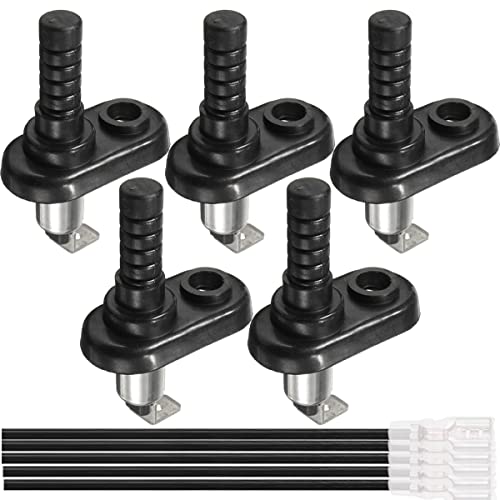 Deurpostschakelaar Mount Pin Flange Light Cover voor Car Truck Boat 20A 12VDC, Nickel Plated Verstelbare Momentary ON Off Montage Pins Switch met Rubber boot, 5 PCS