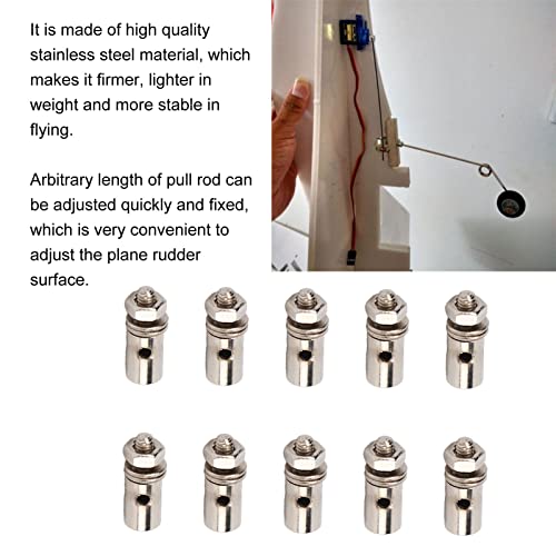 Servo Push Rod Connector, 10Scs/Set 1.3mm Servo Push Rod Connector Verstelbare Duwstang Connector Clutch Stopper 4