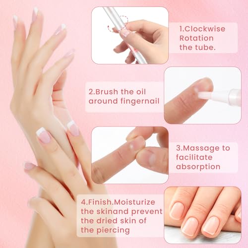 6 Piece Nail Oil Pen Set, Natuurlijke Cuticle Olie Pennen, Cuticle Olie voor Nagels, Cuticle Revitalisatie Oliën met zachte borstel voor beschadigde huid 5
