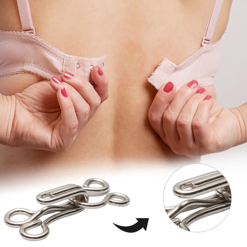 40 paar BH haken, oogsluiting, naaihaak Haak sluiting, metalen oogjes, bevestigingsmiddelen, naaihaken en ogen Sluiting voor naaien, 4 maten, naaien, DIY Craft Accessoires (zilver,, zwart 4