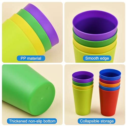 Verpakking van 9 kleurrijke bekers voor kinderen, herbruikbare plastic beker, 9 kleuren, 160 ml, picknick bekers, waterglazen gemaakt van harde kunststof voor keuken, feest, camping, barbecue, reizen 3