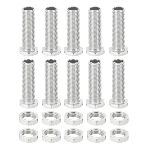 M10 x 35mm Hex Socket Schroeven en Noten, 10 st Fijne draad Holle Schroeven Assortiment Hex Schroef door Hole Bolts Chandelier bevestigende elementen