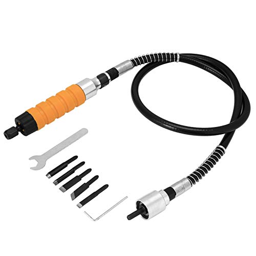 Elektrische houtbeitelsnijgereedschap, houtbewerking snijwerk gravure mes met 5 messen moersleutel soft tube set