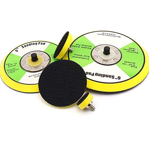 Haak en lus steunkussen met m8 draden, schuurmat voor houtsnijvormen schuren polijsten, Ø 125 mm, 1Pack 3