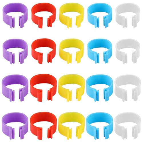 20st Chicken Been Ringen Pluimvee Enkelband Ringen Bird Clip Rings Plastic Chicken Leg Ring Multi-Kleur voor Gamefowl Turkije Eend Guinee