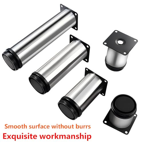 4x Cabinet Benen Meubels Benen Keuken Unit Voeten Tafel Benen Verstelbare Meubels Benen - Chrome Metaal - Verstelbare Hoogte (Totaal: 120m)