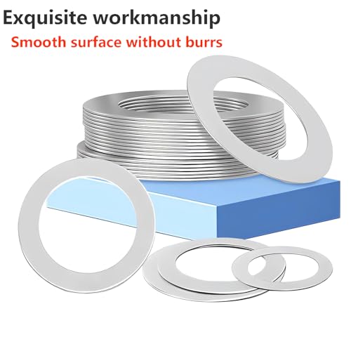 50 stuks platte ringen, M10 x 20 x 0,5 mm ronde ringen, 304 roestvrij staal platte ringen, voor schroeven en noten 4