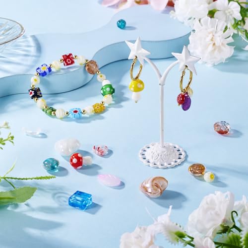 Millefiori Lampwerk Glazen Kralen Gemengde Vormen Goud Zand Losse kralen voor sieraden maken 100g/Bag