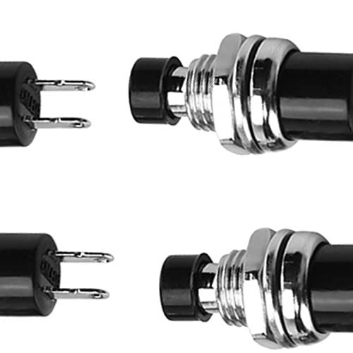 Momentary Switch Mini Knoppen, 8st PBS-110 ronde Mini metaal zonder slot Plastic Automatische automatische reset Pushknop Switch zwart 3
