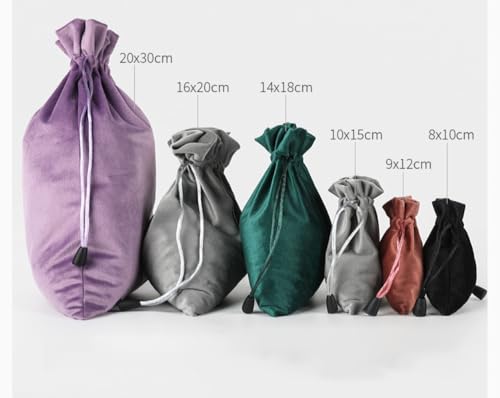 1 stuks fluwelen sieradenzakje met trekkoord, 40 x 50 cm, stoffen zakje om te vullen, fluwelen cadeauzakjes, opbergzak, stoffen tas, multifunctionele tas, groen 4