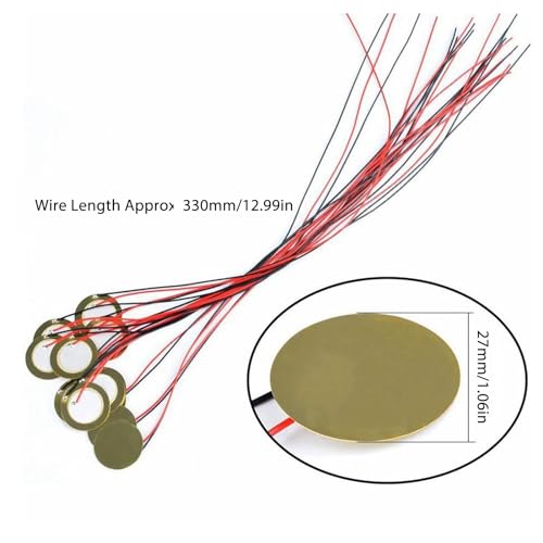 Low Noise 20PCS 35mm Prewired Piezo Elements Buzzer Sounder Sensor Trigger Drum Disc, Uitstekende Toon, Uitstekend messing materiaal, brede toepassing voor akoestische 3