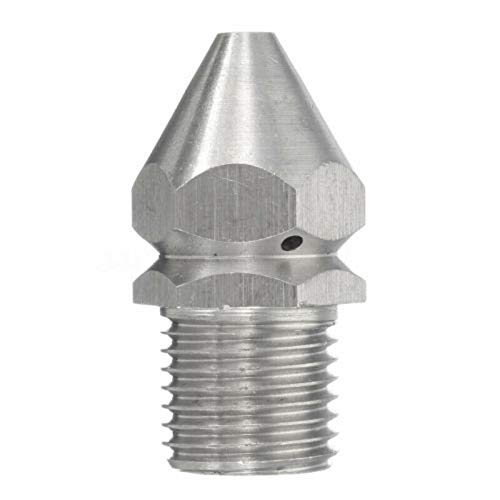 Gereedschap Roestvrij staal drukwasmachine nozzle, hoge druk, man, 1/4' 4 Jets, 3/8' 9 Jets, roterende pijp Dredginng Nozzle (1S) 1/4' 4 Jets SILVER 3