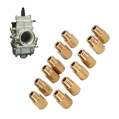 Mikuni Carburetor Main Sprayers, Mikuni Carburetor Main Sprayers, Carburetor Accessoires, 12 Piece Set Hex Type Messing Hoofdspuit Carburetor Main Sprayer Vervanging instellen 3