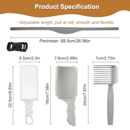 4 st. Hair Clipper Stencil Hairdressing Comb Transition Verstelbare Wire Comb Transition Hair Comb Template voor haar knippen Verstelbare Fade Siliconen Hair Cutting Band