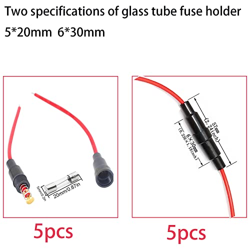5 × 20 mm / 6 x 30 mm Glazen Fuse Set, Glazen Autobuis Fuses 0.1A, 0.2A, 0.5A, 1A, 2A, 3A, 5A, 8A, 10A, 15A, 5A, 5A, 5A, 20mm, 0,5A, 1A, 5A, 10A, 15A, 15A, 0,5A, 1A, 5A, 15A, A, 0,2 36 x 30