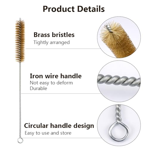 6Pcs Messing Buisborstel set, 8/12/14/16/20/25mm Ronde Wire Brush Clean Borehole Brush Herbrushbare Multifunctionele Buisborstel voor buis, cilinderboren, reinigen van handgereedschappen 3