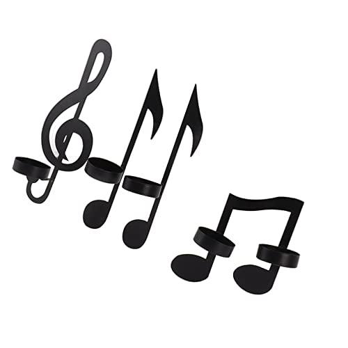 Wandlamp, muzieknoot, zwart, metaal, ijzer, 4 stukken Kaarshouders, muzieknotitie, decoratie, prachtige bruiloften Dagelijkse decoratie