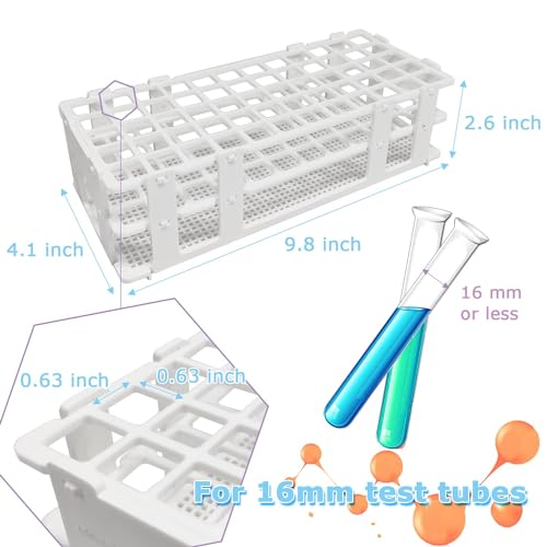 1pc 60 gaten Lab testbuishouder voor 16mm testbuizen Witte Plastic testbuis Rack 5