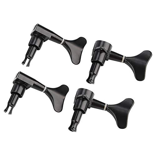 2L 2R elektrische Bass Tuners, Sealed Tuner St 2R Fishtail Shaped Knob Sealed Bass Guitar Tuning moersleutels, Zwart