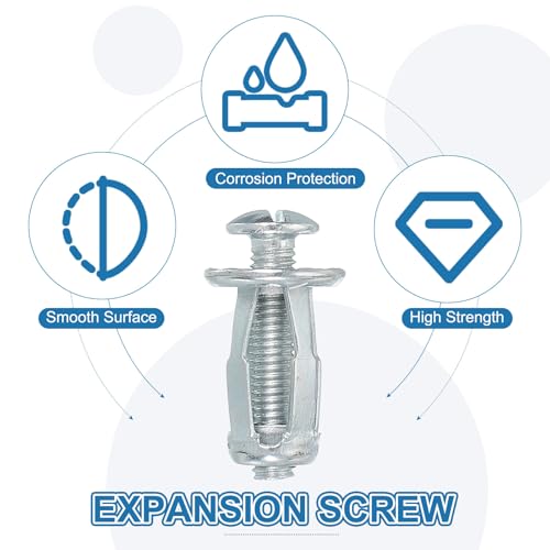 Uitbreiding Schroefmoeren M5 x 25 mm, 10 stuks Jack Groove Carbon Steel Petal Shape Rivets Invoegen Nuts Plug-in Noten bevestigende elementen met schroeven Holle wandbevestiging Dun 3