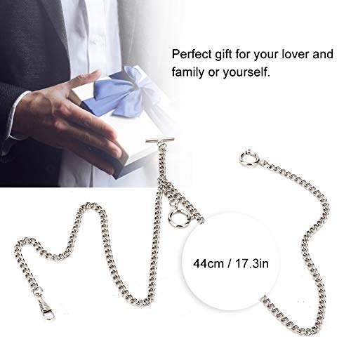 Clip Pocket horloge ketting, Vintage metalen zak Vest ketting, 44cm Retro Vintage Metalen zak Kijk ketting Link Classic Antiek Gift!