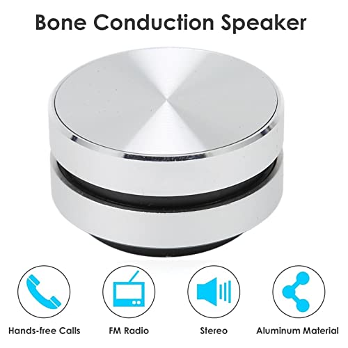 BT Bone Conduction Speaker, Portable Wireless Speaker, Ondersteuning Dual Speaker Pairing, 400MAh Mini Portable Loud Stereo Sound Box voor Gifts (Zilver)