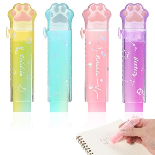 4 stuks Schuifbare wimpers, schattige kat Paws, Kawaii Intrekbare wimpers voor kinderen, schoolbenodigdheden en kantoor, Clean Wipe Wiser