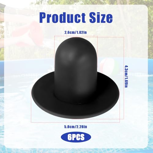 6 st Zwembadpluggen voor bovengrondse zwembaden, Rubber pompfilter Hole Stoppers Pool Muurplug Vervanging voor Intex (zwart)