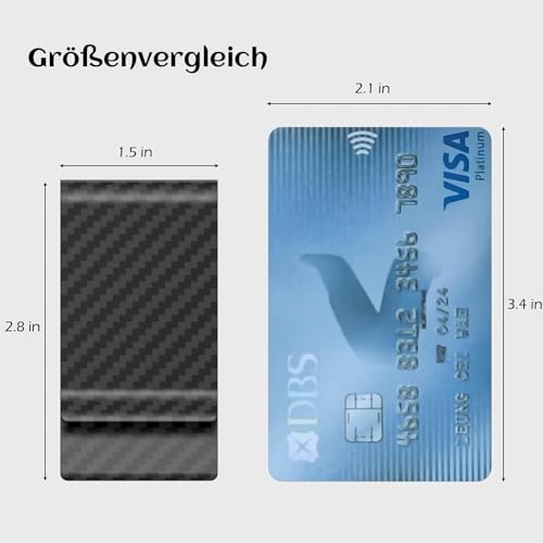 Cash Clip, Ultralight Carbon Fiber Business Geld Cash Clip Credit Cards Clamp Portemonnee (zwart) 3