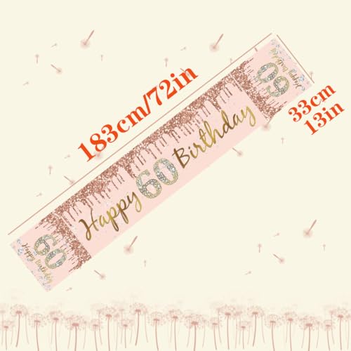 Gelukkige 60ste Verjaardag tafelloper, 60e verjaardag vrouw decoratie keuken ettafel inrichting tafelband verjaardagsfeest textiel inrichting voor thuis 5