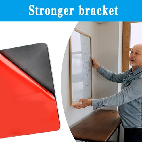 Set van 4 fotohaken, zelfklevend, metalen ophanging, opknoping zonder boren, 4 x 4 cm, rechthoekige lijmhaken, spiegel opknoping met 4 schroeven, voor zware foto's 4