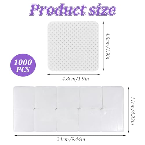 1000 stuks Cell Caps voor Gel Nails, Lint-Free, Neon Rail Tentrol, Nail Wipes, Cleaner, Gel Nails, Nail Polish Remover, Pads voor Gel en Acryl Nail Styling