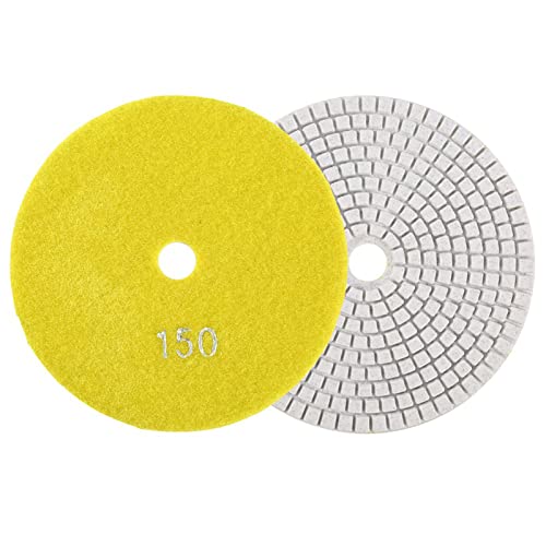 Grinding Wheel, 5 inch 125mm Nat Diamant Polijsten Pads Slijpschijven voor Graniet Beton Marmer [300 grit], Schuurschijven (150)