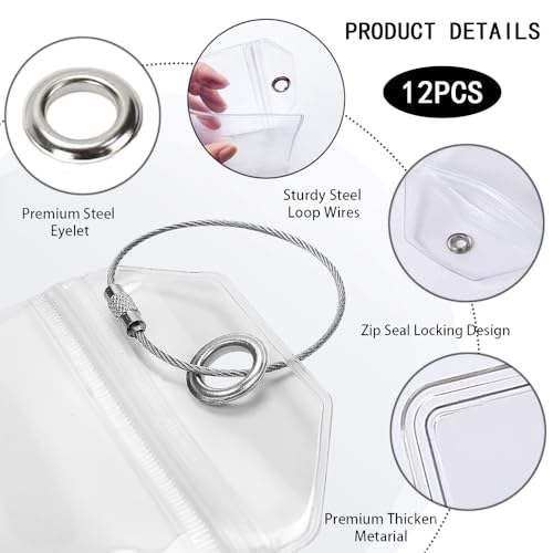 12 stuks Cruise Bagage Tags, 9x19cm Grote Heldere Plastic Bagage Tags Heldere Bagage Tags Geritsde en stalen lusjes, Waterdichte Cruise Bagage Tags voor 5