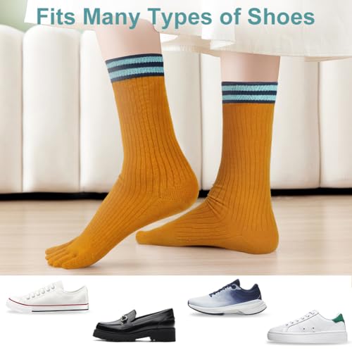 5-Finger katoenen trainersokken met tenen, kleurrijke sokken, ademend voor sport, hardlopen, vrije tijd 4