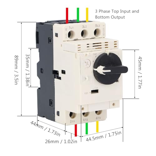 Motorstroomonderbreker 6-10A Motorveiligheidschakelaar met Pc-behuizing, Zilver Eenvoudige installatie op 35 Mm Railmontage
