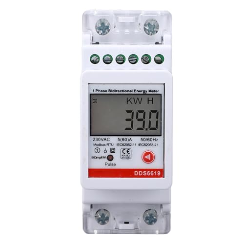 Single Phase Two Way Energy Meter Din Rail Mount KWh meter met RS485 Comm AC230V 5A