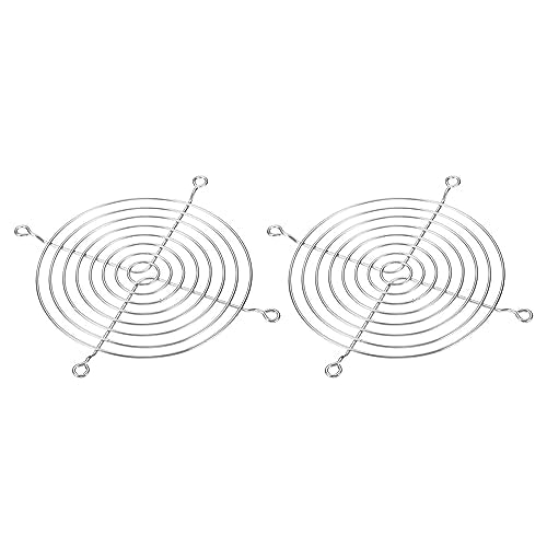 120mm Fan Finger Grill, 2 Pack 304 Stainless Steel Grill Protector Guard Ventilator Beschermhoes voor 120x120mm Fans voor apparatuur Computer DIY, Zilver
