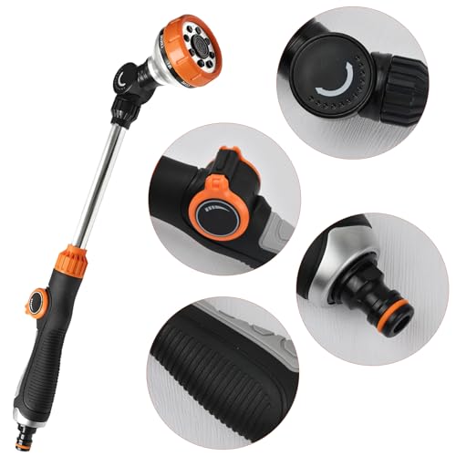 Tuinsproeipistool 47 cm met 8 verstelbare modellen en duimbedieningspistool voor tuinuitwerpen Hoge druksproeipistool voor gazon en planten 4