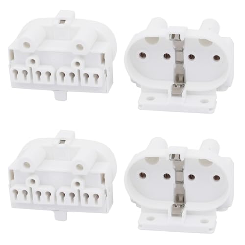 2G11 Lamphouder, 4 stuks 4 Pin Tube Socket, Connector H Lamp Base voor Fluorescentie of LED Tube Lamp, Wit